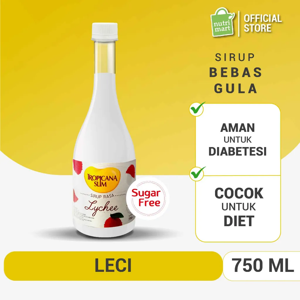 Tropicana Slim Sirup Leci 750 ml - Syrup Bebas Gula Lychee