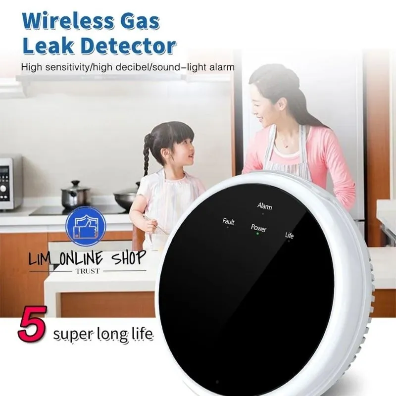 SMART SENSOR GAS LEAK DETECTOR LPG 433MHZ ALARM ALAT PINTAR PENDETEKSI DETEKSI KEBOCORAN DAPUR