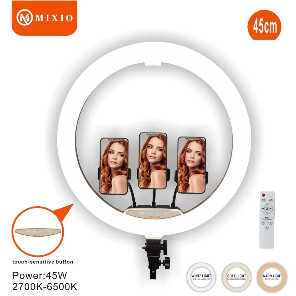 MIXIO RING LIGHT UP YOUR BEAUTY 45CM + Tripod 2.1M