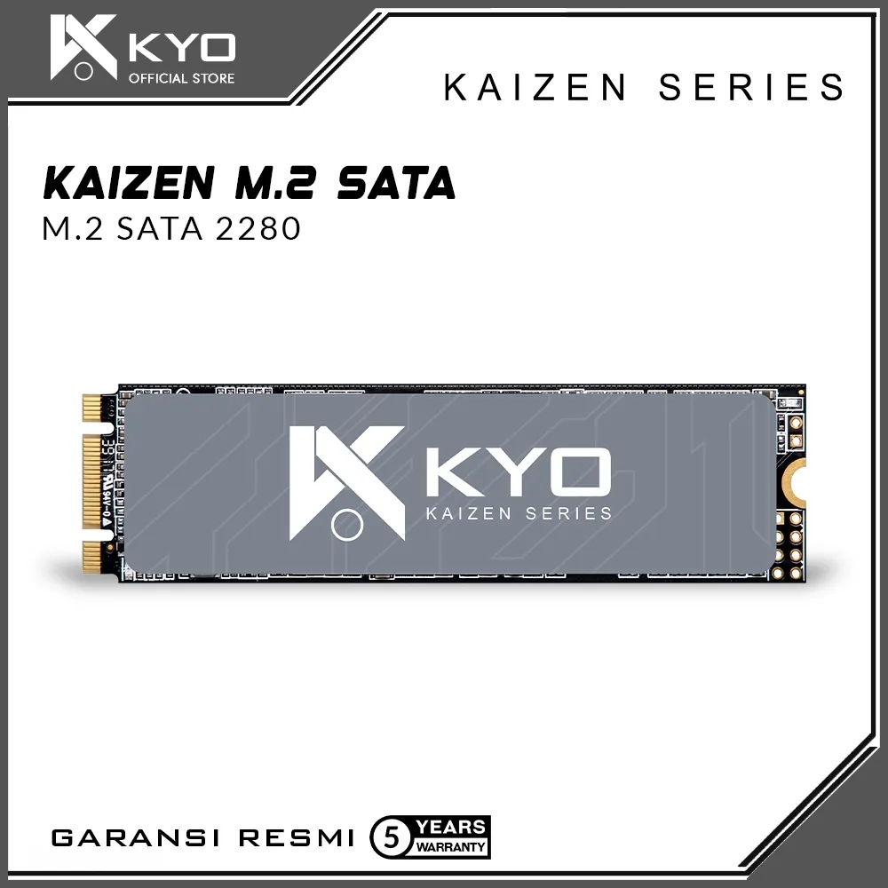 KYO Kaizen SSD M.2 SATA NGFF 128GB 256GB 512GB 1TB 2280 SSD M.2 SATA M2 SATA Garansi Resmi 5 Tahun