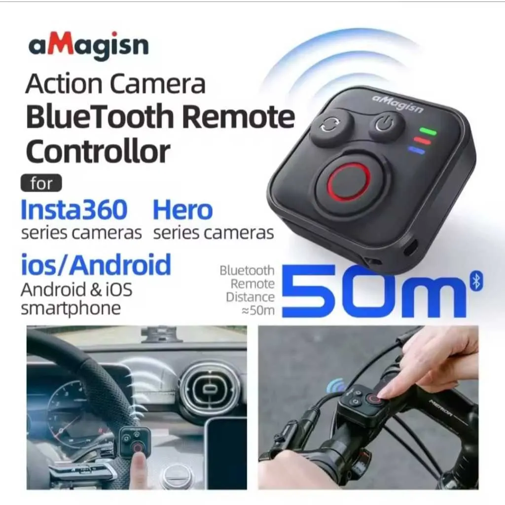 Bluetooth Insta360 Remote Shooter Action Camera DJI Gopro Insta 360 Smartphone Dari aMagisn AM22 AA28
