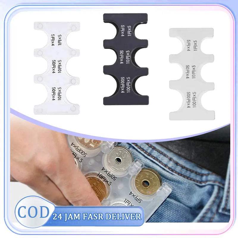 6 Slot Coin Organizer Tempat Koin Japan Coin Organizer Dispenser Penyimpanan Koin Klasifikasi