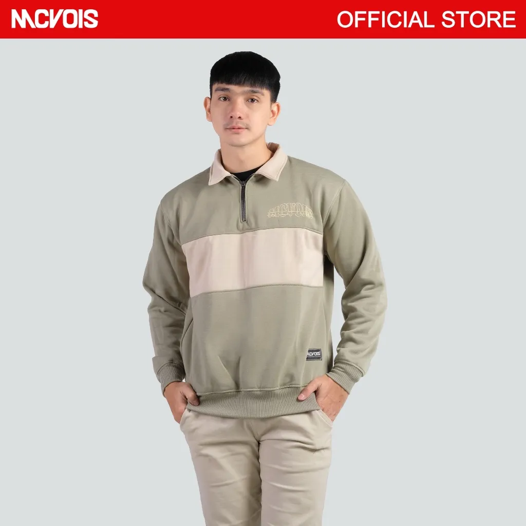 Mcvois Jaket Rugby Halfzip Pria Wanita