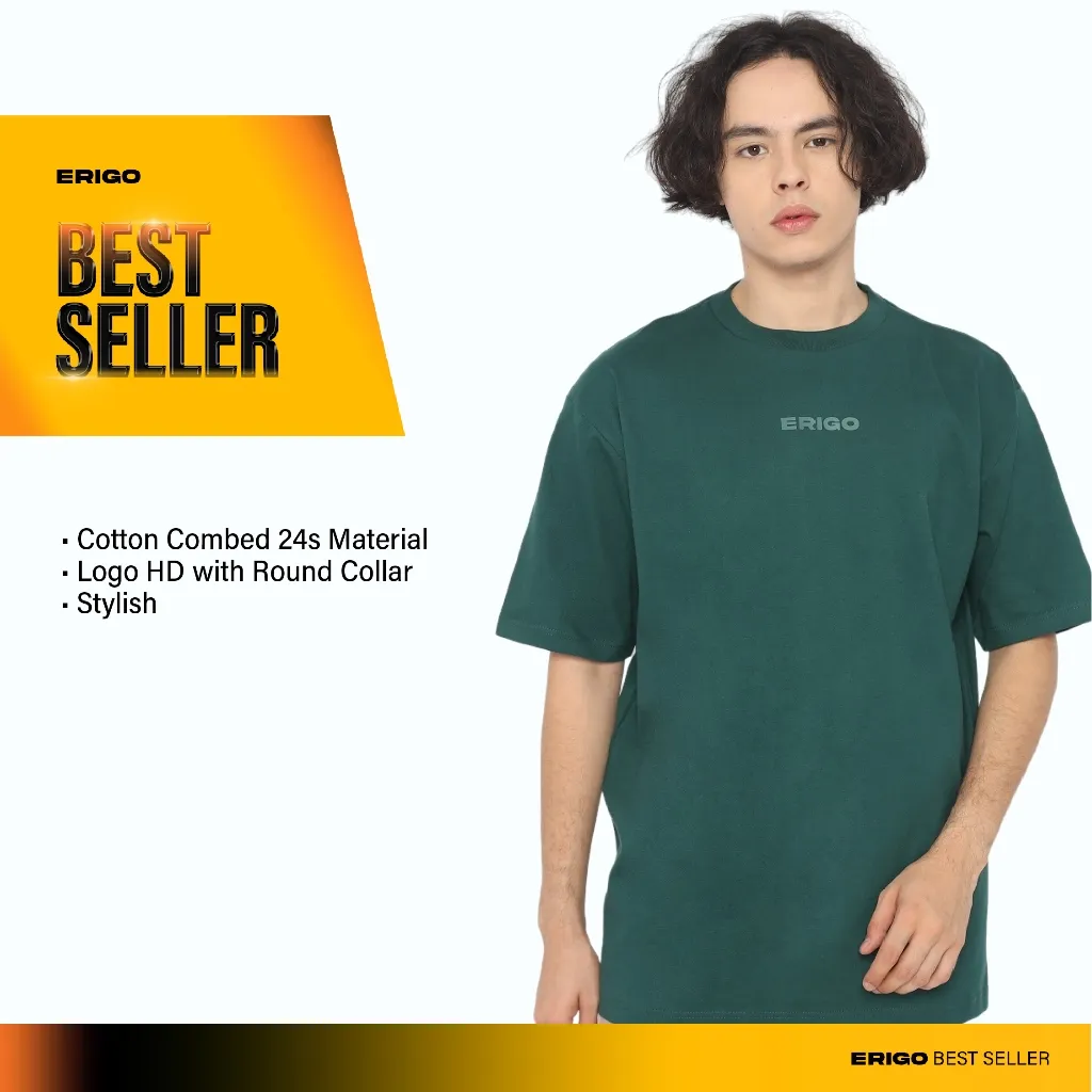 Erigo T-Shirt Basic Nobert Green - Kaos Basic Unisex