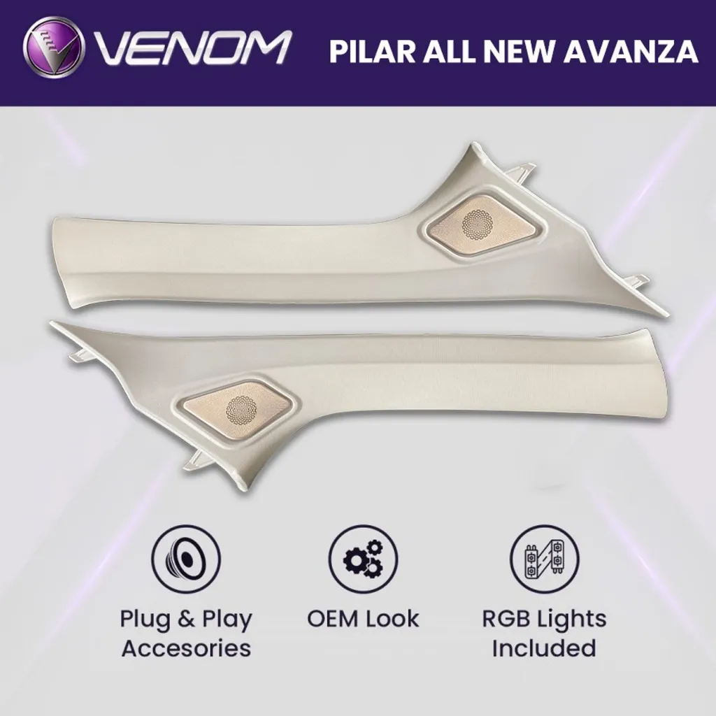 Venom Aksesoris Interior Mobil Pillar Toyota Avanza Veloz Lampu RGB OEM Looks