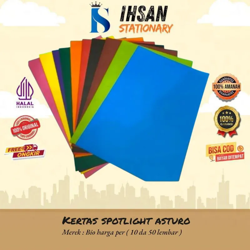 Kertas Spotlight/Asturo Warna 40 x 60 Cm Isi 10 & 50