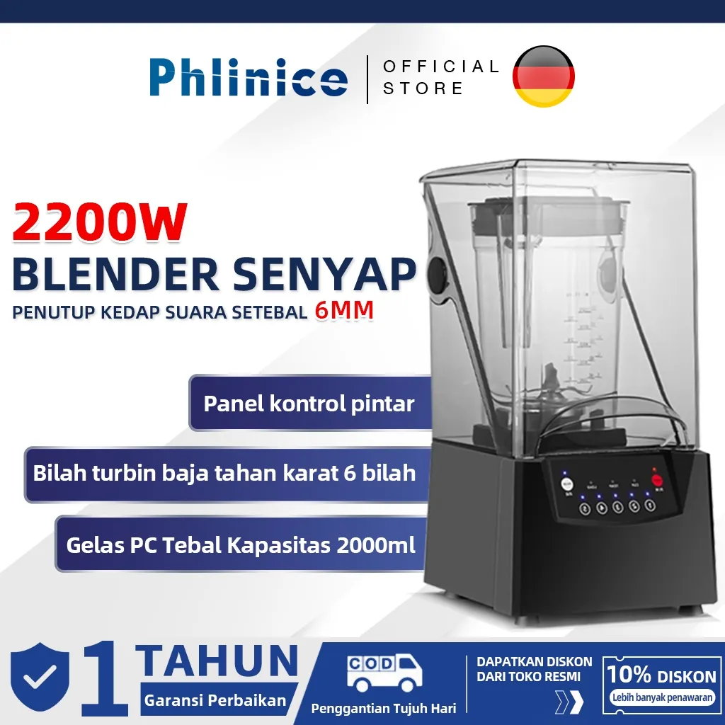 Phlinice Mesin smoothie multifungsi Pemutus dinding senyap Mesin susu kedelai komersial Mesin masak toko teh susu Penutup sabuk kedap suara Mesin smoothie Penghancur es Pembuat jus