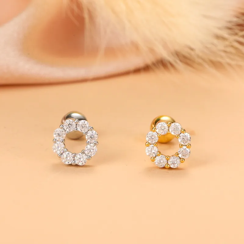Anting Tindik Piercing Earring Anti Karat 1 PCS-Anting Zirkon Premium Stainless Steel Studs Earrings - Anting Premium