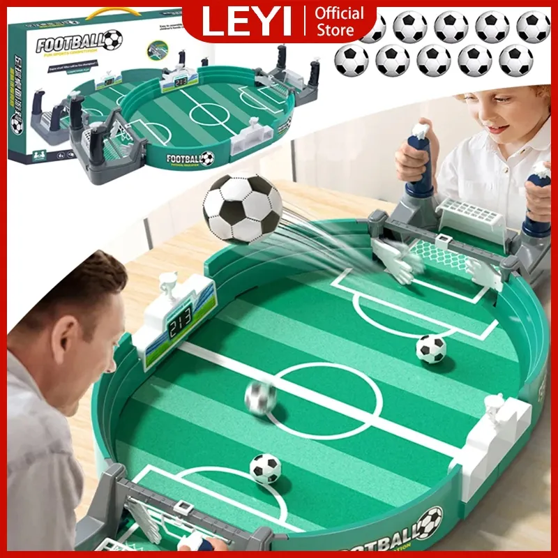 LEYI 10 Bola Mainan Bola Anak Laki Laki Board Game Mainan Seru Sepak Bola Meja Mini Game Bola
