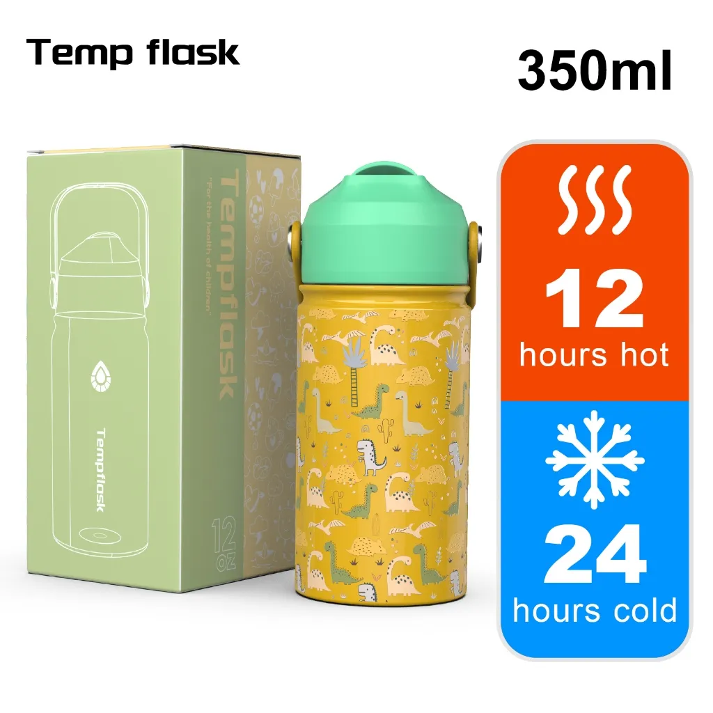 Tempflask TUMBLER ANAK SEDOTAN 350ml BAJA 304 FOOD GRADE TAHAN 24 JAM ANTI TUMPAH GRATIS ONGKIR COD termos air panas untuk bayi sultan Vacuum stainless steel domma kopi cowok mini
