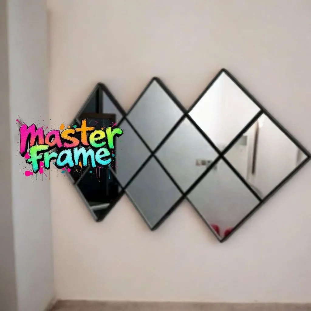 cermin asli kotak 16x16cm minimalis 10pcs, kaca cermin hias/dekorasi frameless paket isi 10pcs