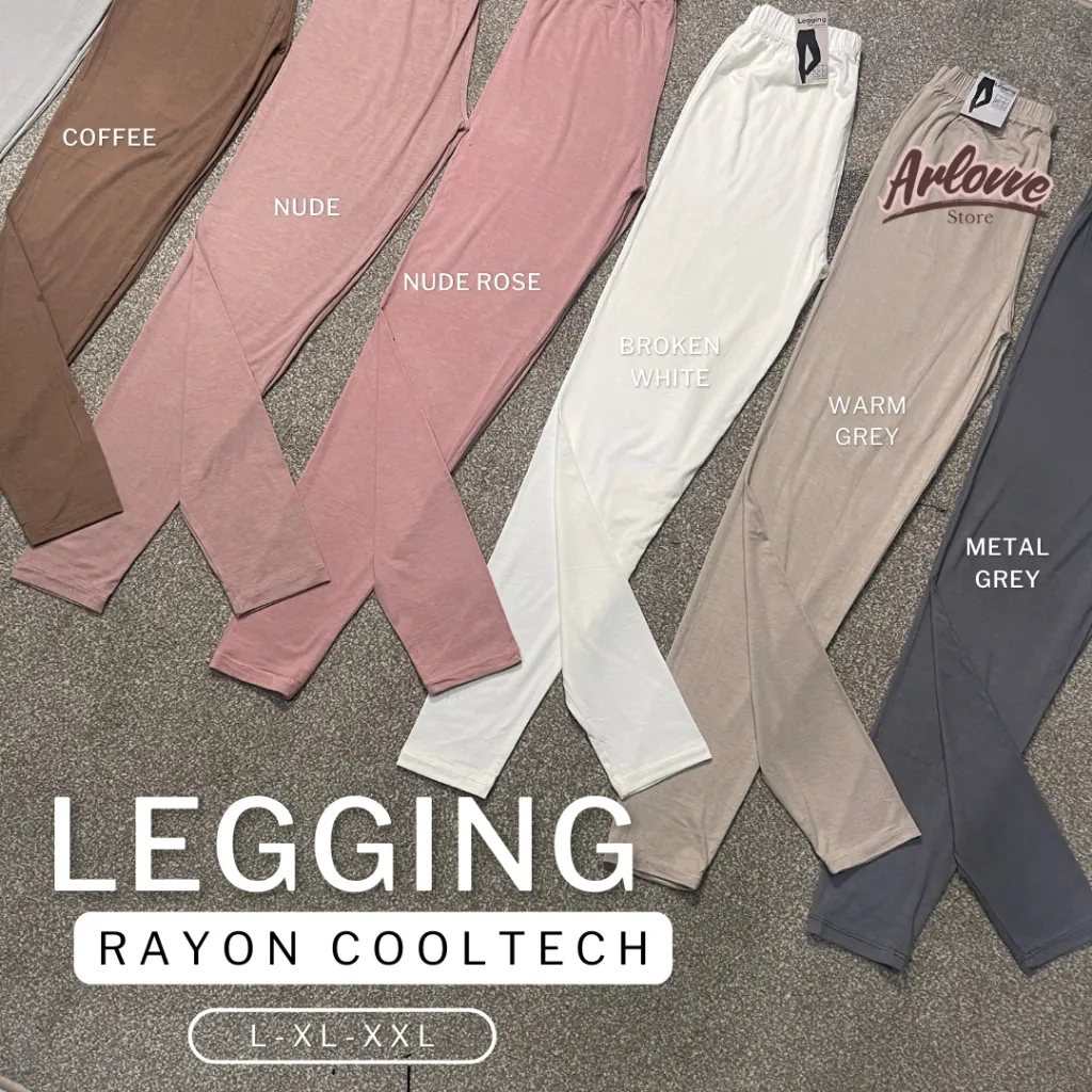 Arlovve Legging Panjang Wanita Premium Kaos Rayon Cooltech