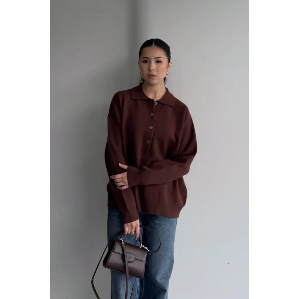 GONEGANI OFFICIAL - Atasan Sweater Wanita Bahan Knit Premium Lacos Sweater