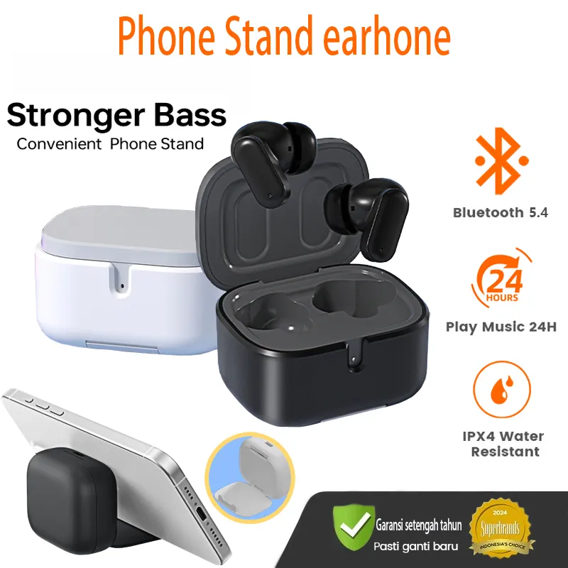 [COD] Headset Bluetooth 5.4  True Wireless Earbuds Clear Calls powerful bass Earphone Bluetooth Gaming Earphone Ultra HD Audio Convenient Phone Stand earhone