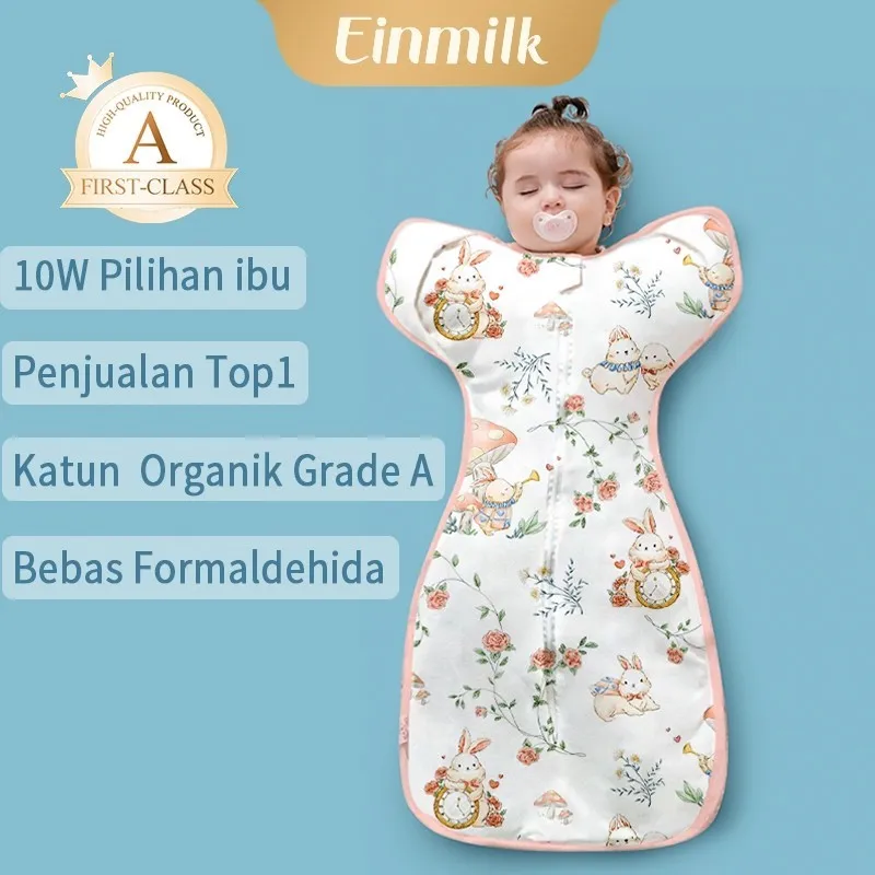Einmilk Sleepsack Bayi Kantong Tidur Bayi Bedong Bayi sleeping bag bayi sleep sack bayi 100% Katun Terbuka Ritsleting QSB22 Matras & Sprei Sleeping Sack Bayi Karung Tidur Bayi Selimut Bayi Double Fleece