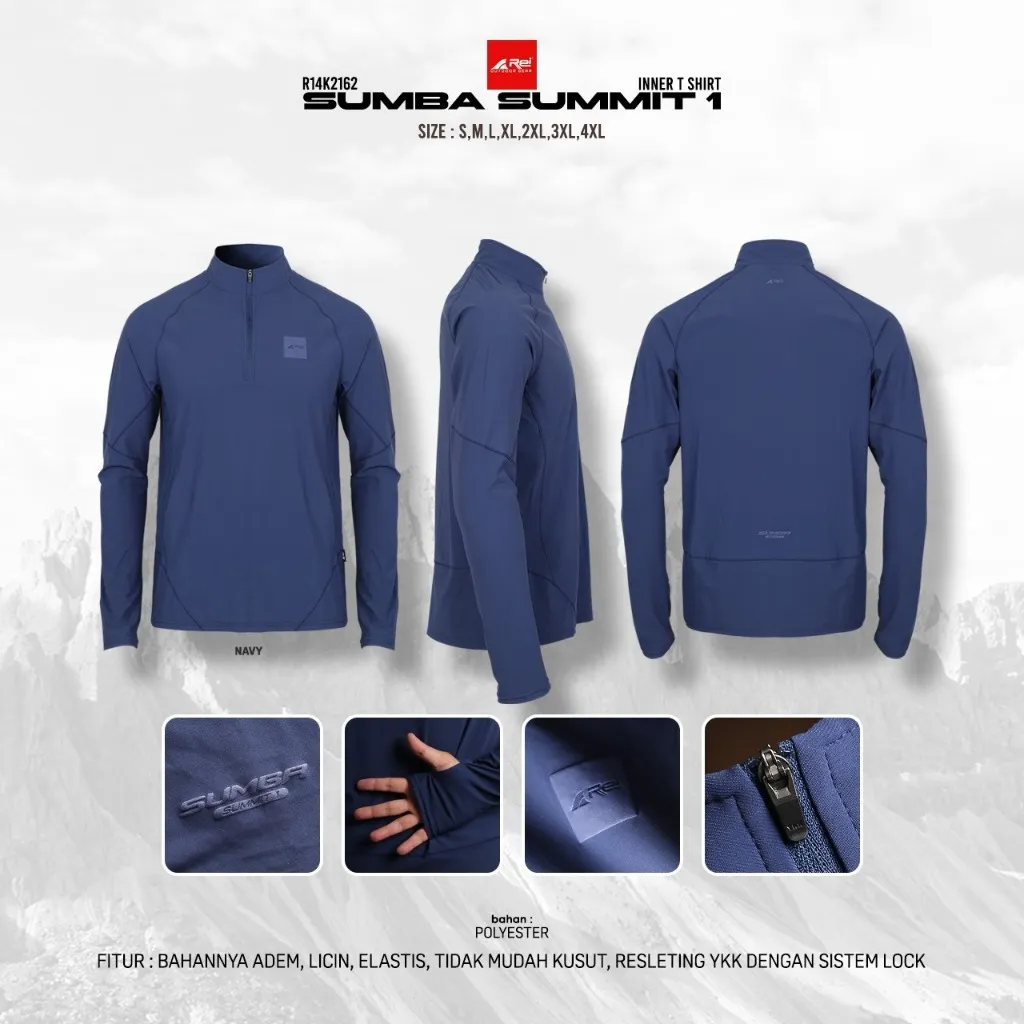 Kaos Pria Lengan Panjang / Inner Sumba Summit 1 Arei Outdoorgear