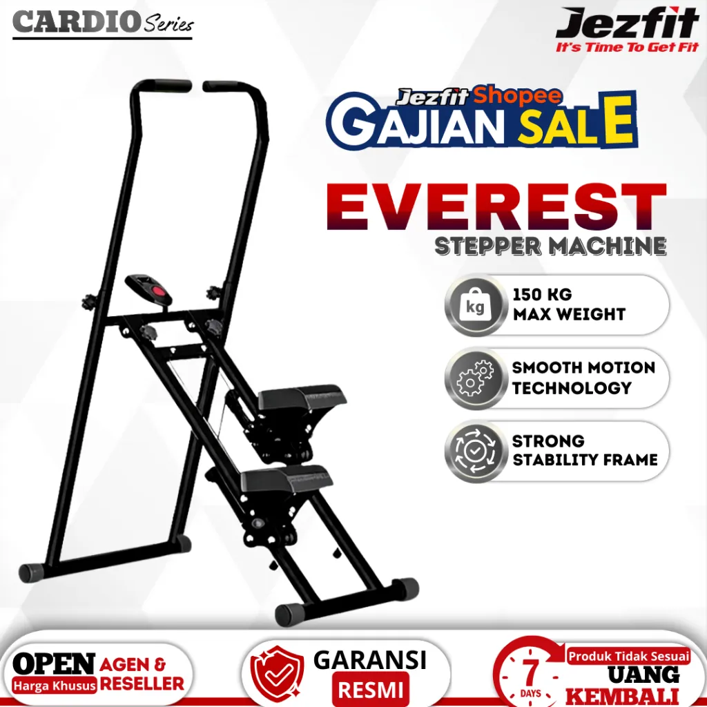 Stair Climber Jezfit Everest Alat Olahraga Cardio & Fat Burner Stepper Machine Home Workout