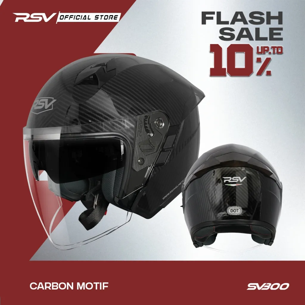 HELM RSV SV300 CARBON GLOSSY DOUBLE VISOR