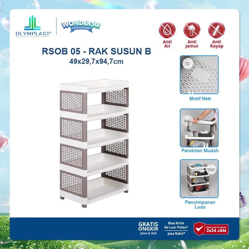 Olymplast RSOB Rak Susun Besar Plastik / Rak Buku / Rak Serbaguna