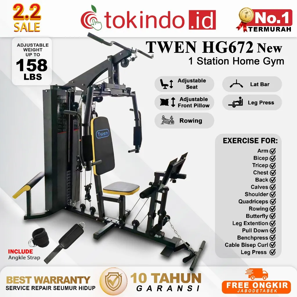 Home Gym Twen HG550 HG572 HG580 HG595 HG672 series Homegym 1 Sisi Alat Olahraga Alat Gym Set Alat Fitnes Leg Press