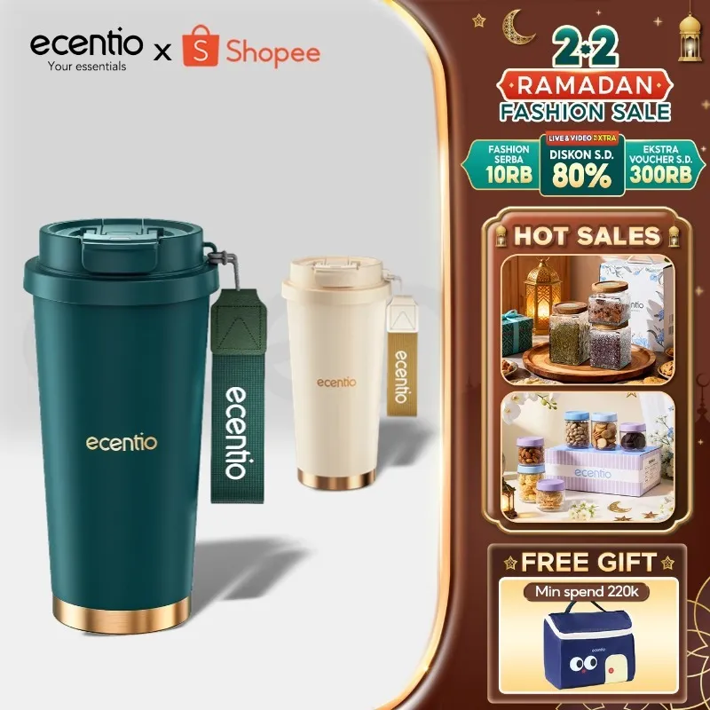ecentio tumbler stainless 530ml tahan panas dingin 24 jam minum stainless 316 aesthetic termos air panas tumbler kopi tumbler sedotan botol minum tahan panas dan dingin tumbler lucu termos air panas botol minum anak perempuan