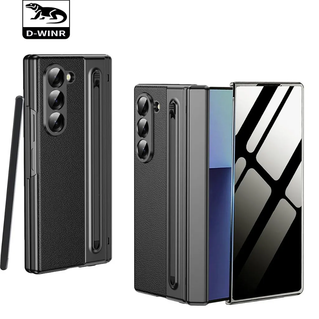 DWINR Casing HP Samsung Galaxy Z Fold 7 Pen Slot + Pelindung Layar - Case Stylush Pen Samsung Z FOLD 3 4 5 6 7 – Hard Case Lipat Pelindung Engsel Full Protection