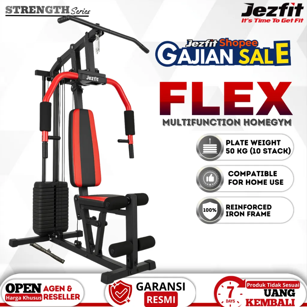Jezfit FLEX Alat Olahraga Home gym 1sisi Alat fitness Homegym 1sisi 50KG Angkat Beban