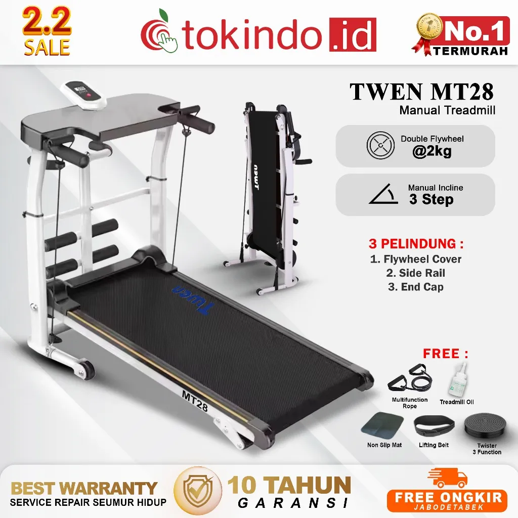 TWEN MT21 MT28 MT31 MT38 Treadmill Tanpa Listrik Treadmill Manual Treadmill Multifungsi Treadmill Lipat Alat Olahraga