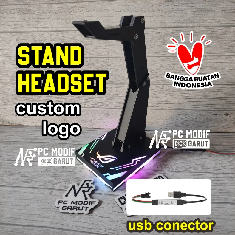 Stand headset RGB logo costum alias bebas  DLL