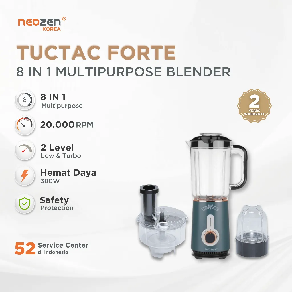 Neozen TucTac Forte - Multi purpose Blender & Food Processor- Pine Green