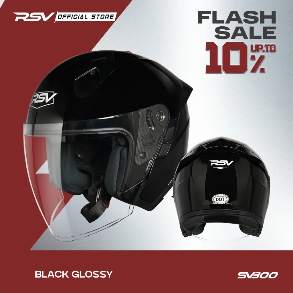 HELM RSV SV300 BLACK GLOSSY DOUBLE VISOR