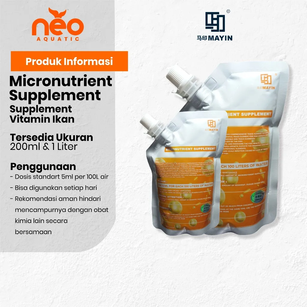 MAYIN Kuning Micronutrient Supplement Vitamin Ikan Imun Booster & Warna Ikan