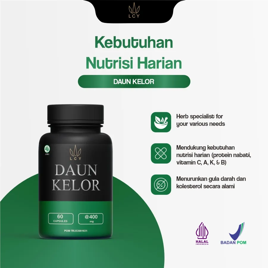 LCY DAUN KELOR - Moringa Oleifera Obat Herbal ASI Imun Booster Kolesterol Asam Urat - 60 Kapsul Ekstrak by LCY LING CAO YAO