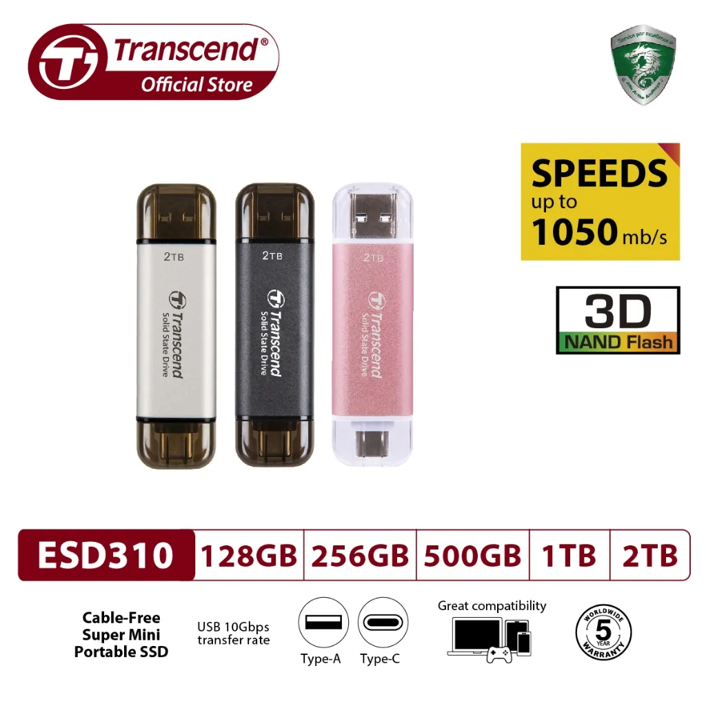 Transcend External SSD ESD310 [C-Black / S-Silver / P-Pink]