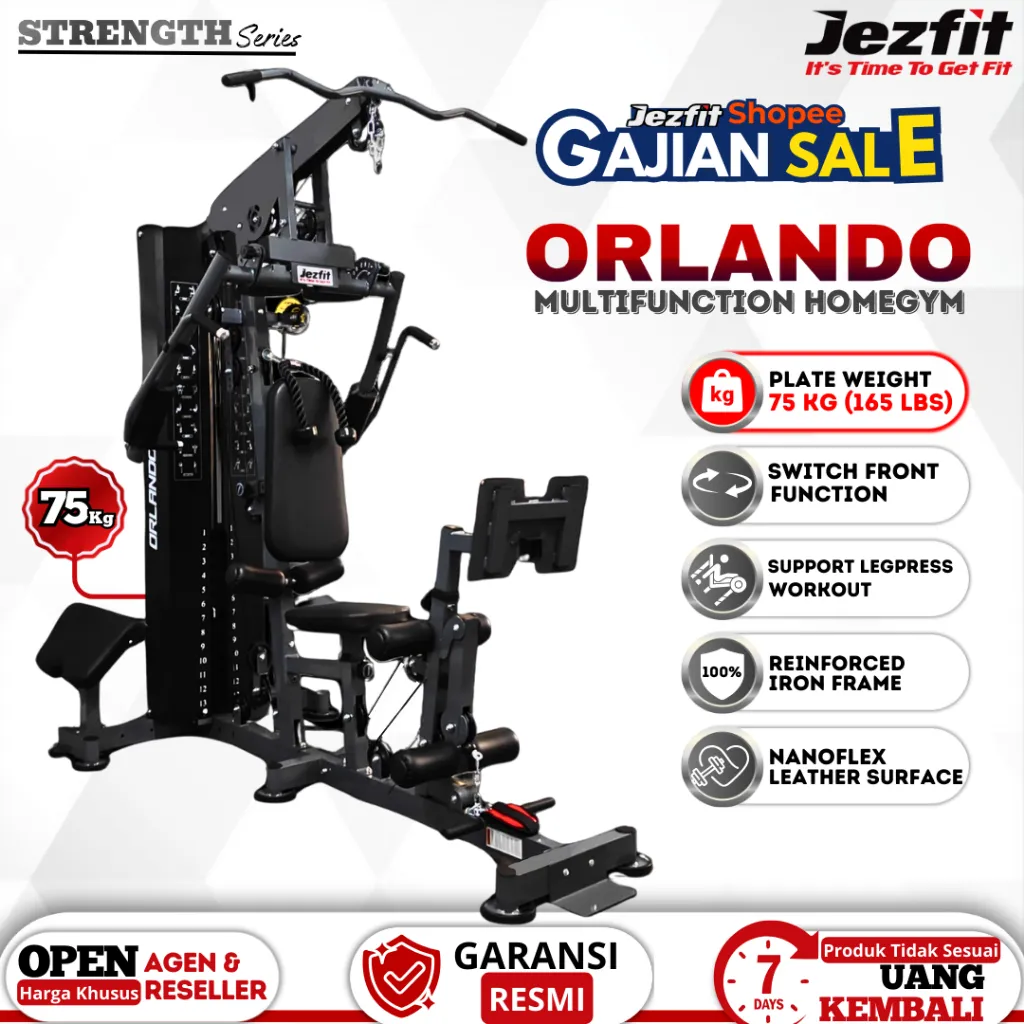 Alat fitness Home gym 1 sisi Plus Alat Gym Multifungsi Homegym 1 sisi Alat Gym Rumah Beban 75KG