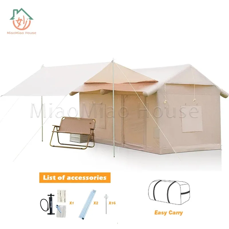 Tenda camping tiup Tenda keluarga Tenda keluarga Mudah dipasang Tenda tiup luar ruangan tahan air dan tahan angin 4 musim
