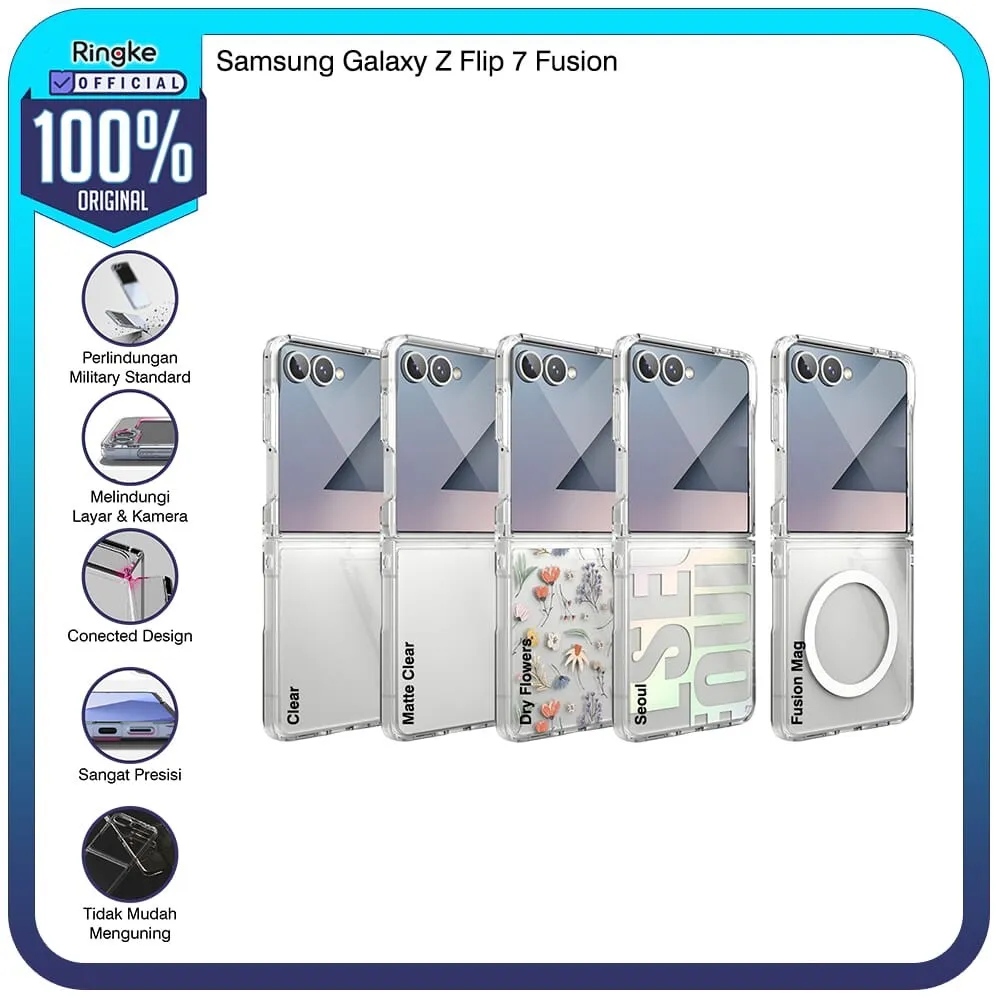 Casing Ringke Samsung Galaxy Z Flip 7 Fusion / Fusion Design / Fusion Magnetic Case Magsafe Softcase Matte Anti Crack Tipis Slim Armor Military Drop Hardcase Tahan Banting Pelindung Sarung HP Cover TPU Bumper Silicone Protector Layar