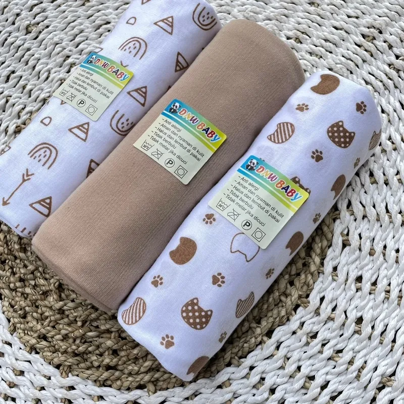 3 PCS Bedong Bayi Pernel Bayi Alas Ompol Bayi Alas Tidur Bayi Selimut Bayi Pernel Warna DNW BABY