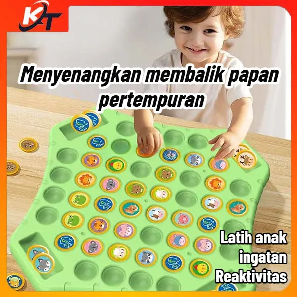 [72/108 PCS] Pertempuran Multipemain Kreatif Catur Flip Flip Permainan Papan Yang Menyenangkan Mainan Pendidikan Anak-anak Pendidikan Sensorik Motorik Keluarga Toys