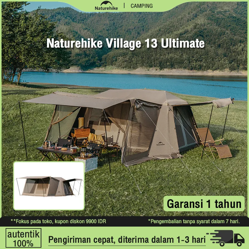 Naturehike Tenda Village 13 Ultimate tenda camping kapasitas 5-8 org NH22ZP004 Ready