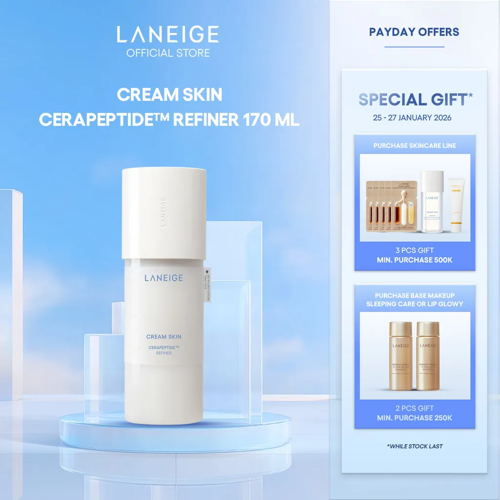 LANEIGE Cream Skin Cerapeptide™ Toner & Moisturizer 170 mL - Deep Hydration Milky Toner, Untuk Kulit Kering-Sensitif, Perbaikan Skin Barrier