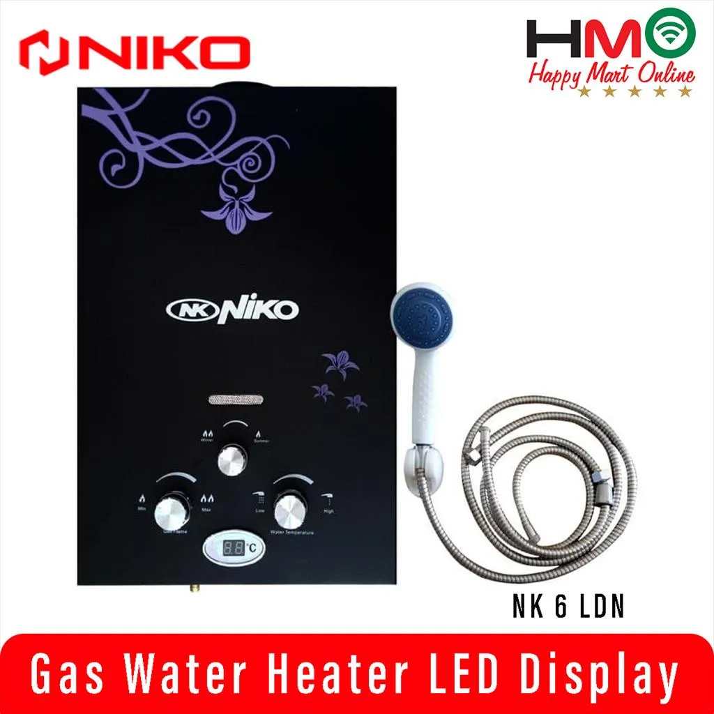 NIko Water Heater Gas Pemanas Air Gas NK 6 LDN Water Heater LED Display