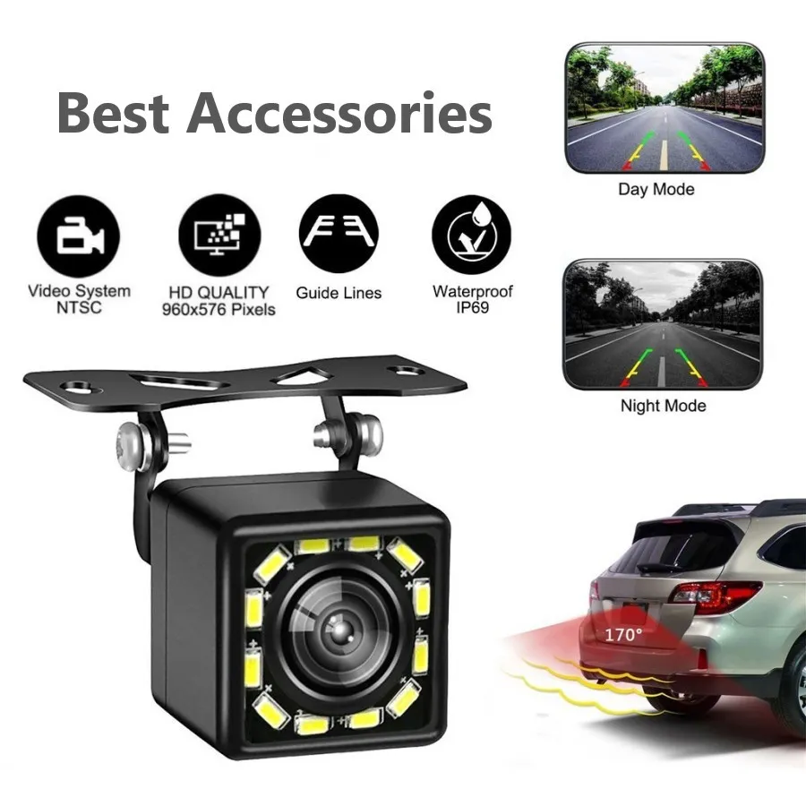 Kamera mundur mobil LED universal LED CCD QM-01