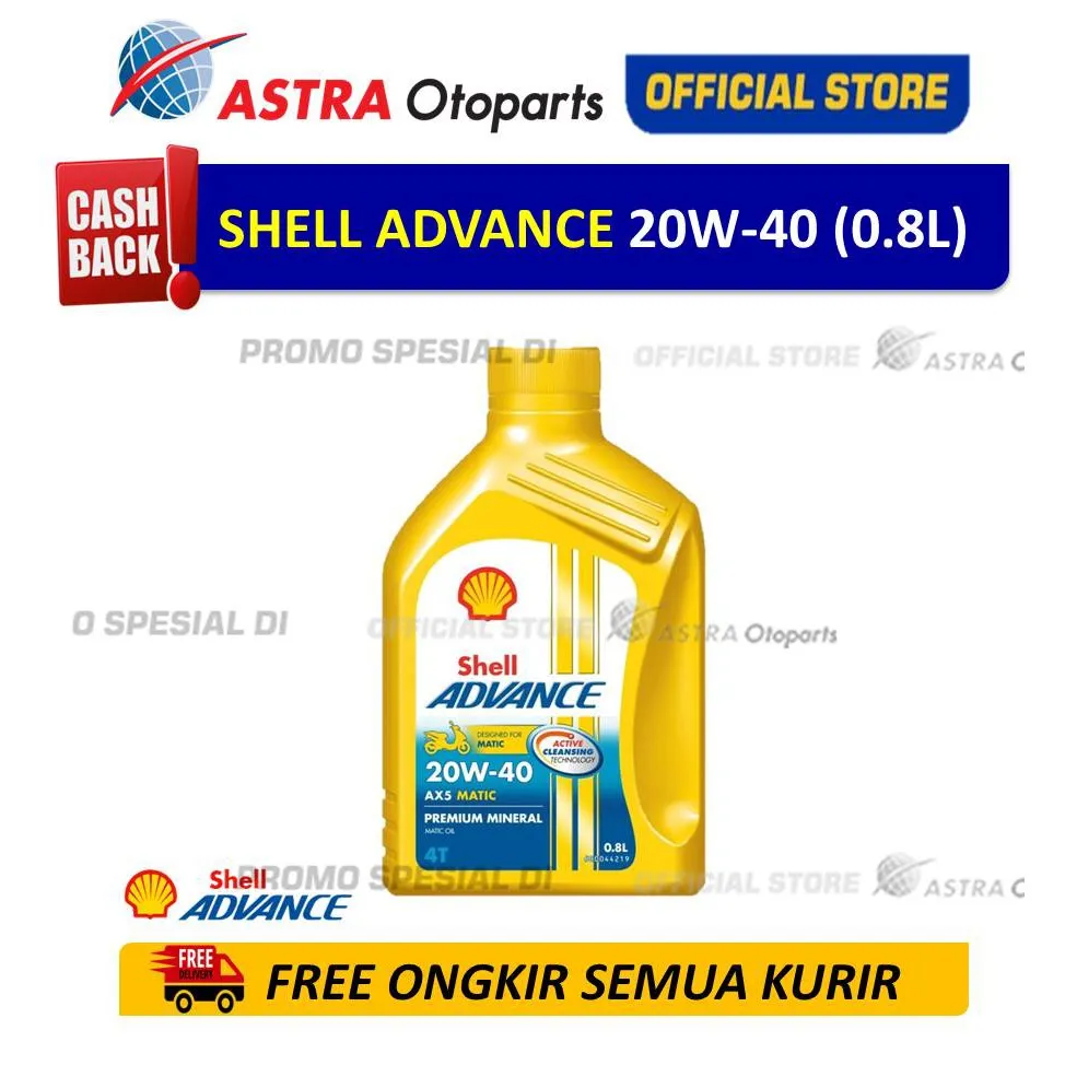 Shell Advance AX5SC 20W40 0.8 L untuk Motor Matic