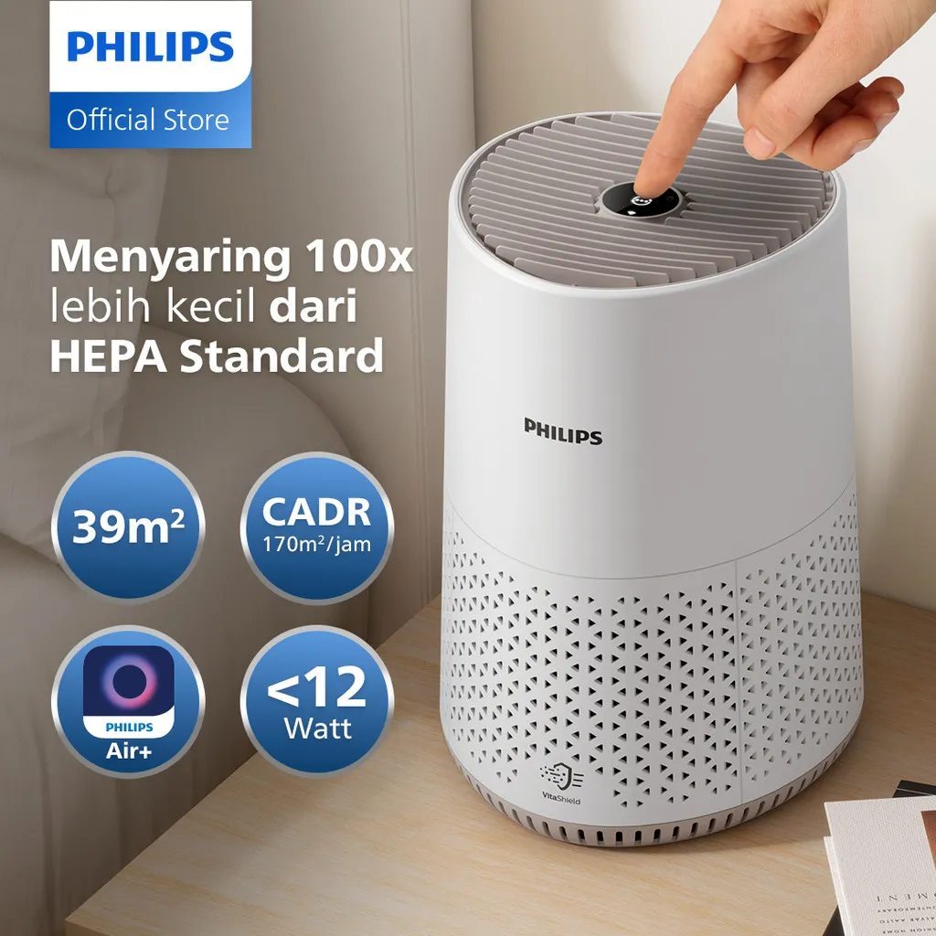 Philips Air Purifier 600i Series AC0650/10 - Air Purifier NanoProtect HEPA filter, Daya Paling Ringan
