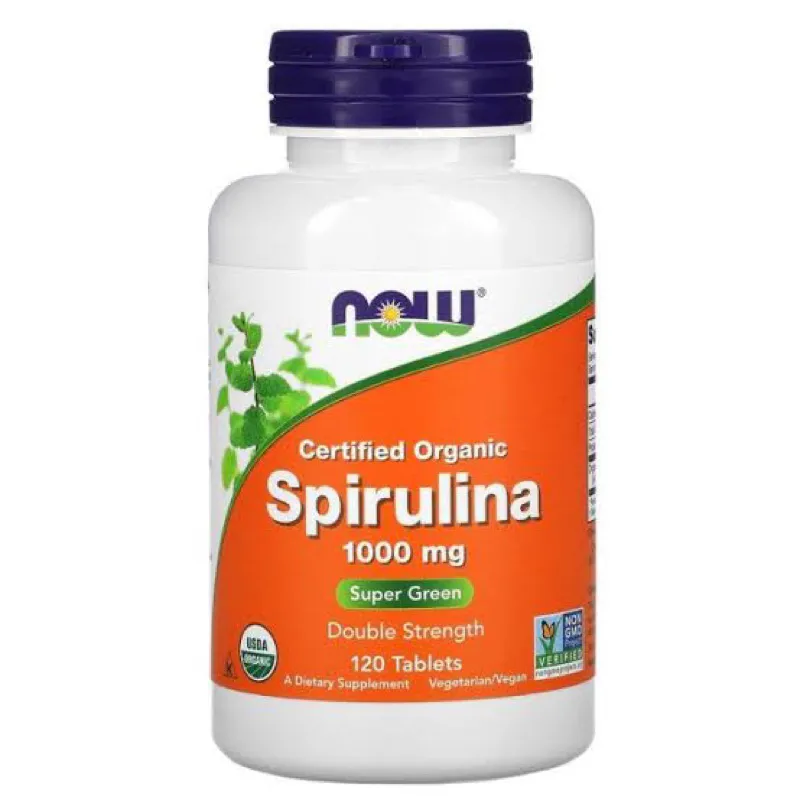 Now Foods, Certified Organic, Spirulina, 1000 mg, 120 Tablets