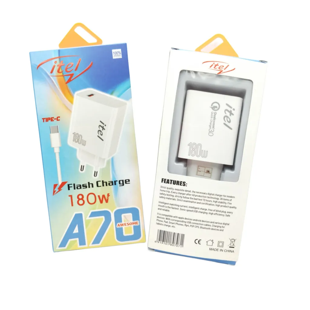 itel Charger fast charging A70 5G 180W  flash charge Support FastCharging kompatible semua hp smartphone android GROSIR BY.SULTAN ROXY