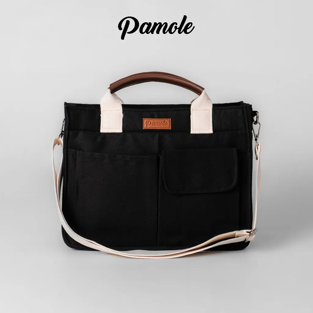 Pamole - Tas Selempang Sling Bag Bahan Kanvas Premium Lapis Furing Tutup Resleting - Veronna Series
