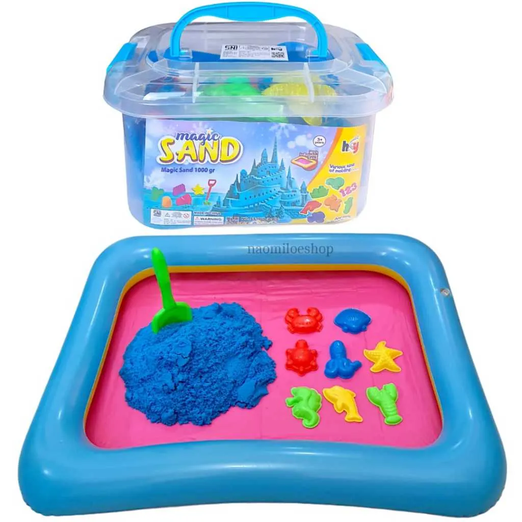 Planet PASIR mainan pasir 1kg set binatang laut +box pasir ajaib