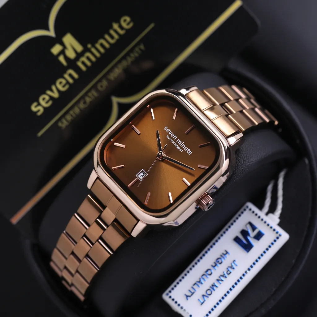 SEVEN MINUTE M756 Jam tangan original tahan air water resistant quartz watches kotak tanggal segi